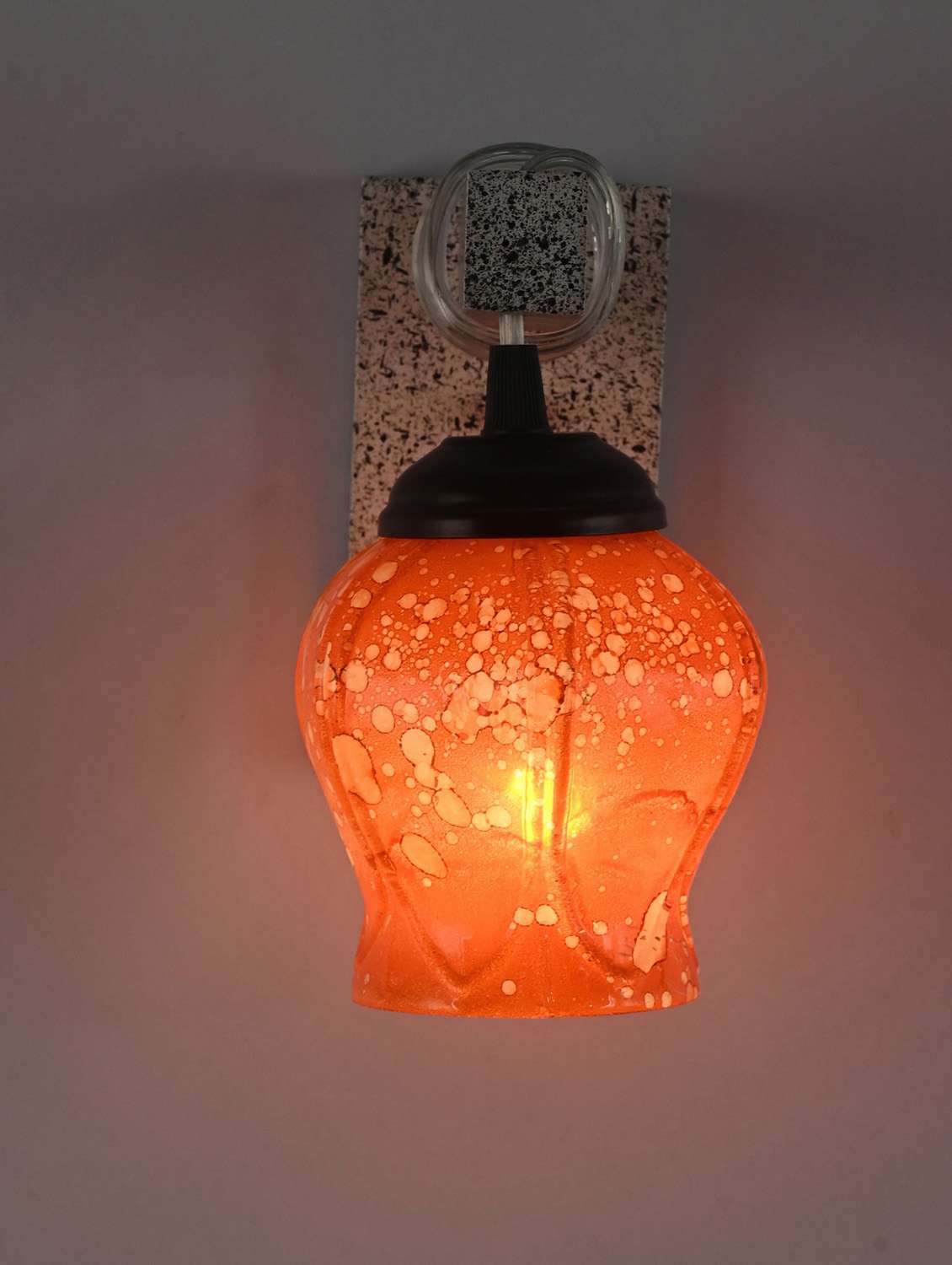 somil designer wood pendant wall light / night lamp of colorful glass shade (set of two)-w69 - 18365036 -  Standard Image - 1