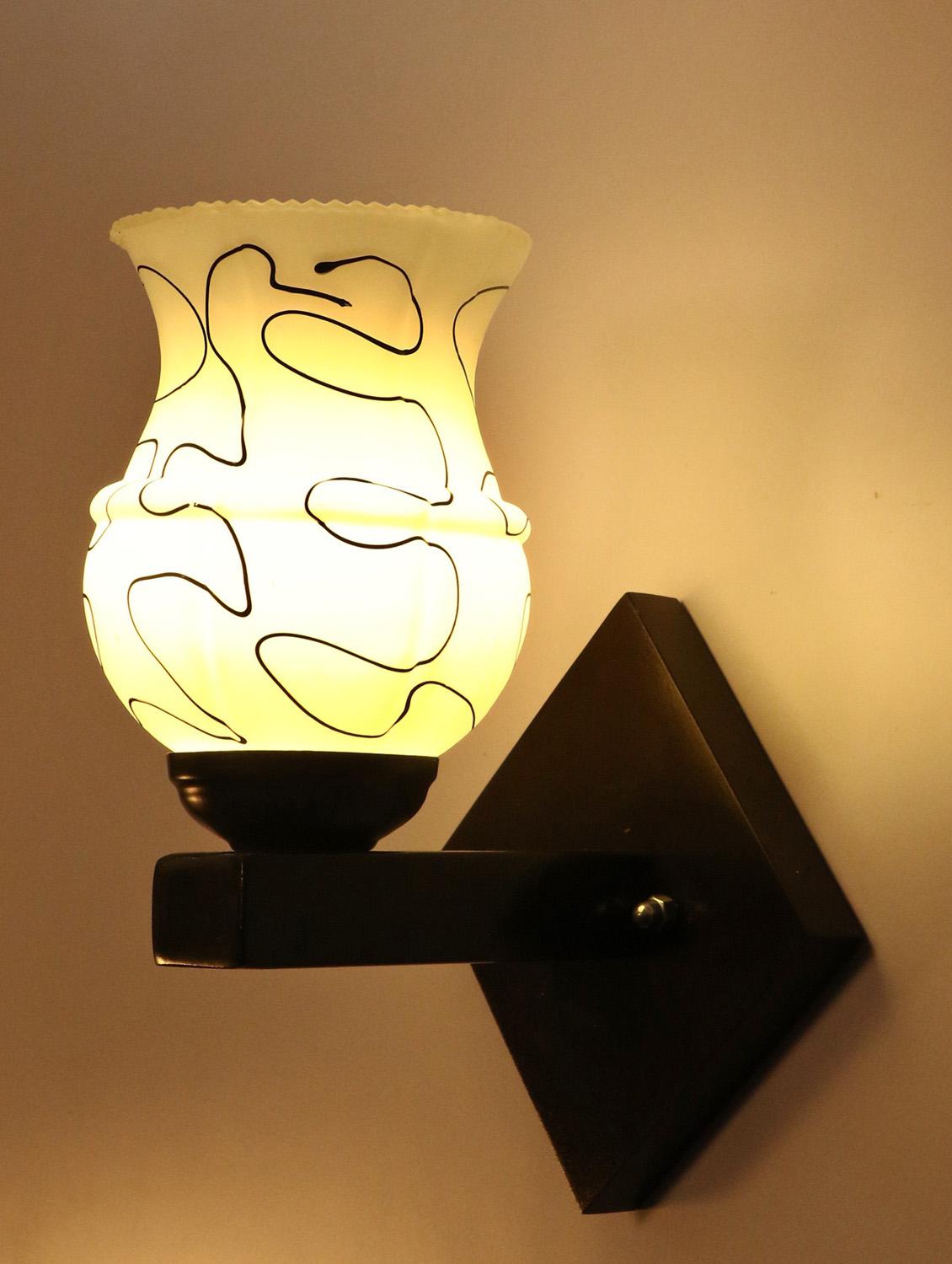 somil flat style designer led sconce wall lamp/ light, 7 watt, yellow, glass, wood, (set of four)-mot111 - 18365099 -  Standard Image - 1