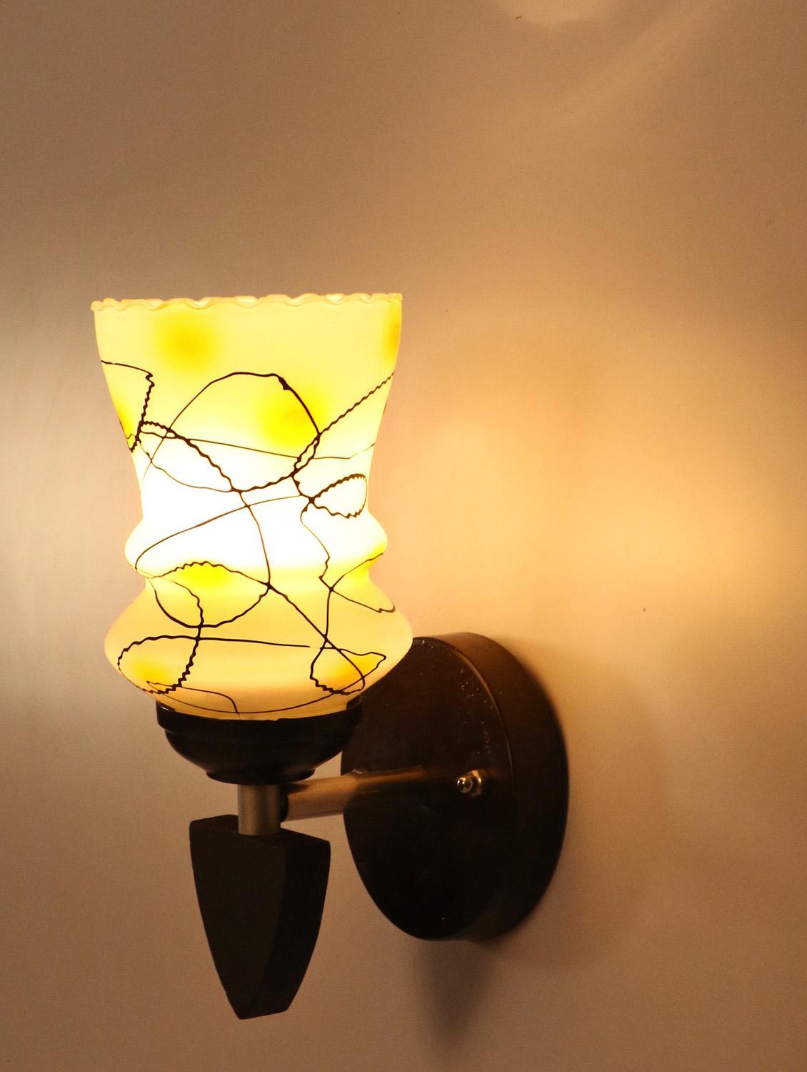somil designer led sconce glass & wood wall lamp/ light - re048 - 18365116 - Standard Image - 1
