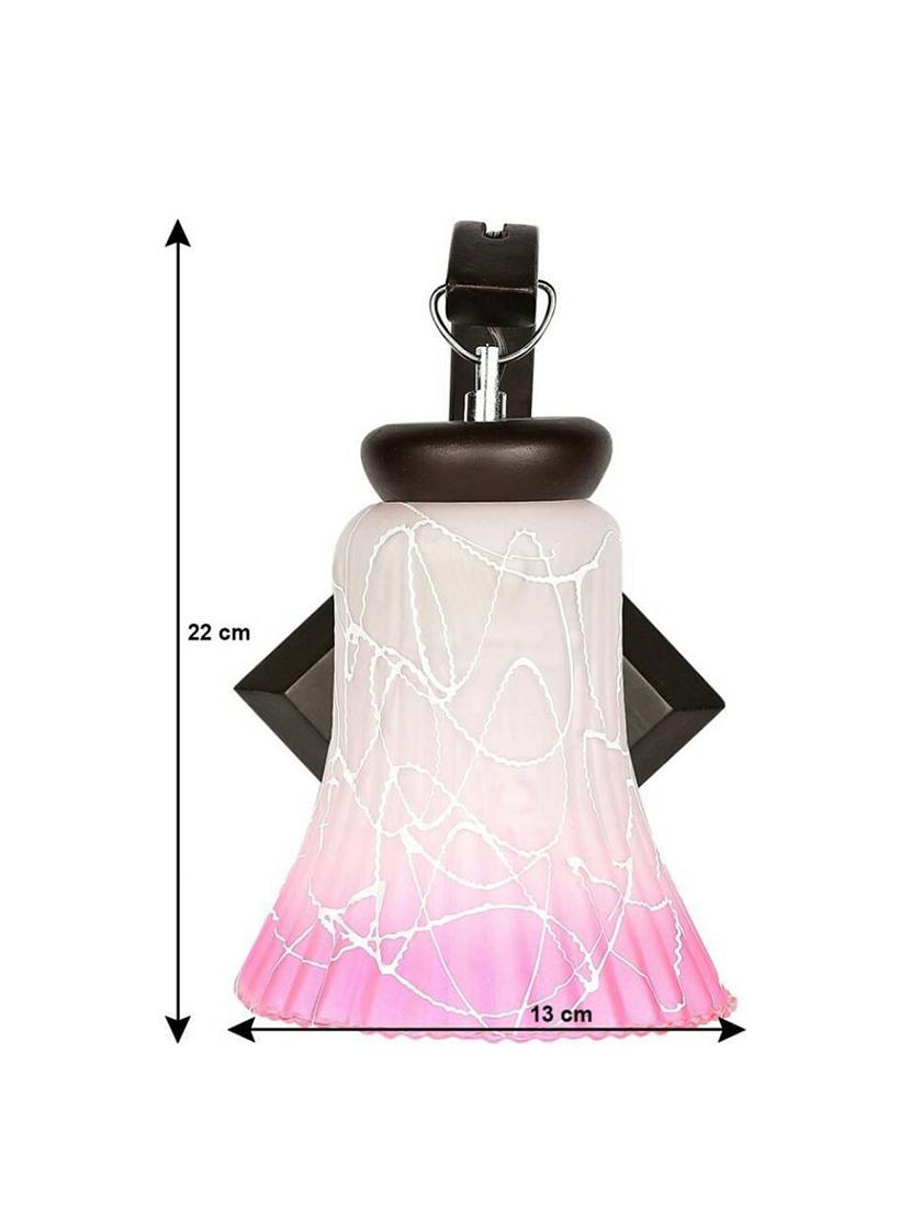 lakshya colorful decortive scone glass wall lamp light with stylish wooden fitting dx24 - 18365234 - Standard Image - 1