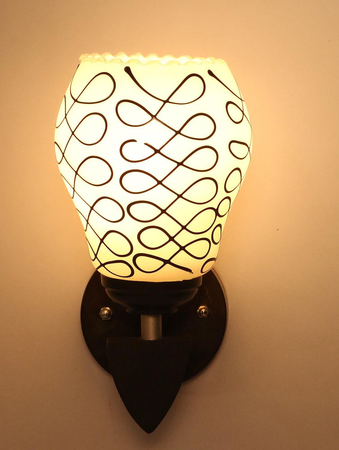 somil designer led sconce glass & wood wall lamp/ light - re050 - 18365243 - Standard Image - 1