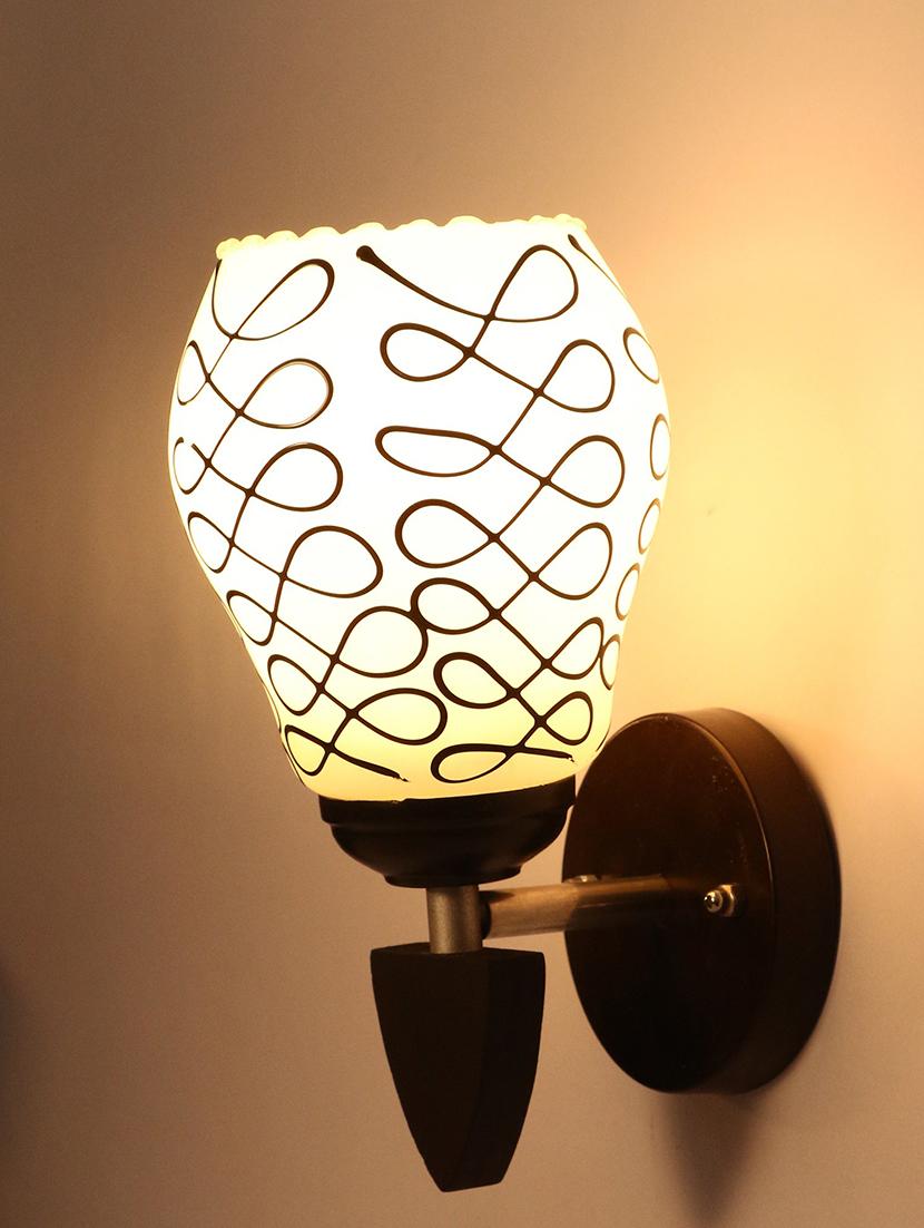 somil led sconce glass & wood wall lamp/light, 7 watt & wall fixture (set of two)-rt59 - 18365263 - Standard Image - 1