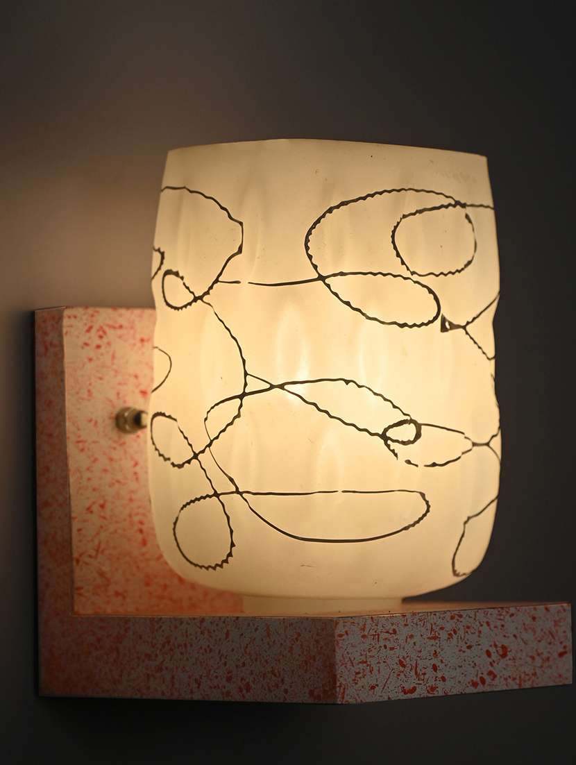 somil wall chair designer wall light / night lamp of romantic pink stylish wood & colorful glass shade, led compatible -w28