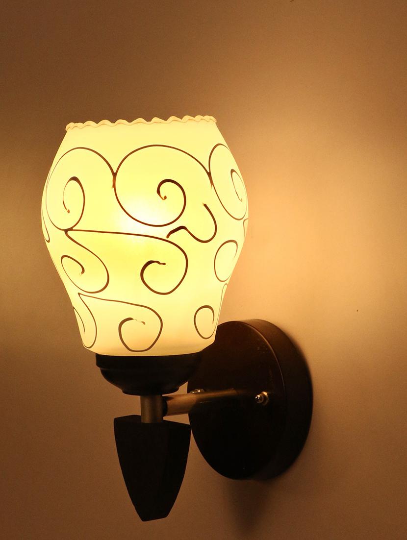 somil designer led sconce glass & wood wall lamp/ light - re052 - 18365360 -  Standard Image - 1
