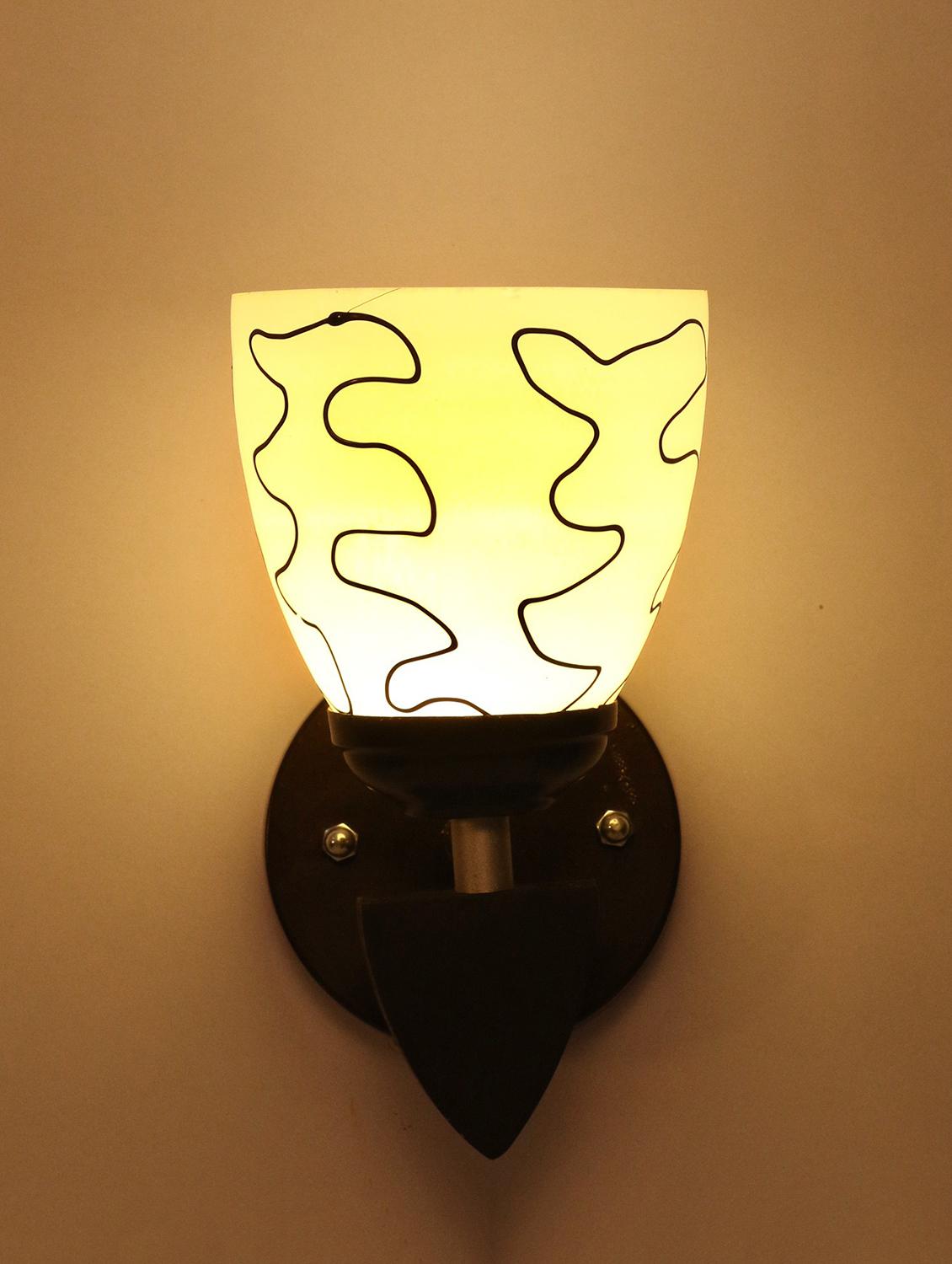 somil designer led sconce glass & wood wall lamp/ light - re135 - 18365403 -  Standard Image - 1