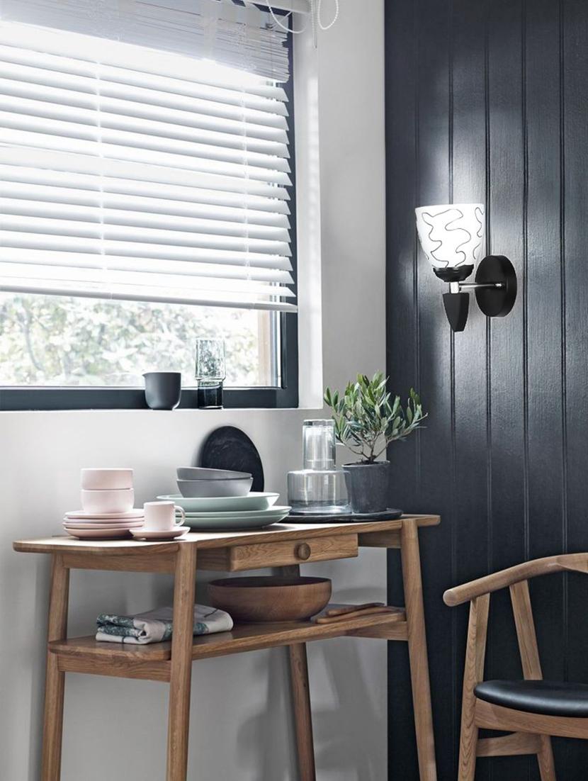 somil decorative wall lamp light glass wall light black - pack of 4 rt100 - 18365443 - Standard Image - 4