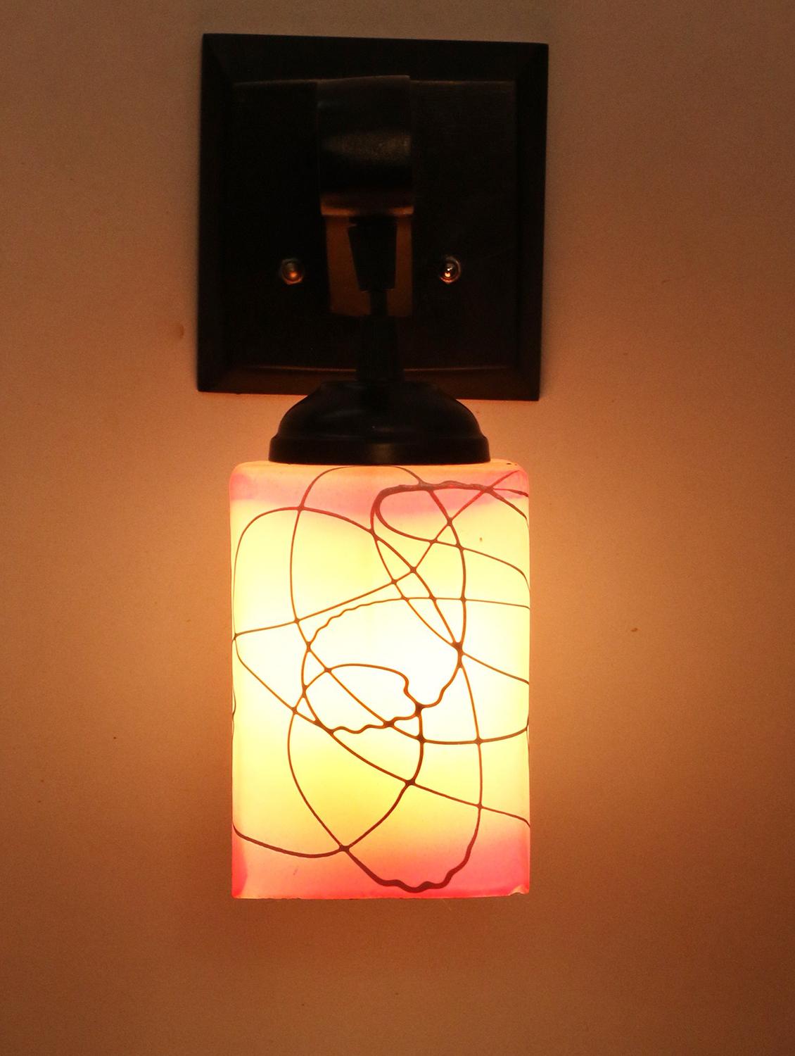 somil pendant decorative led wall lamp/ light, pink, glass, wood, 7 watt (set of 4)-mn70 - 18365446 -  Standard Image - 1