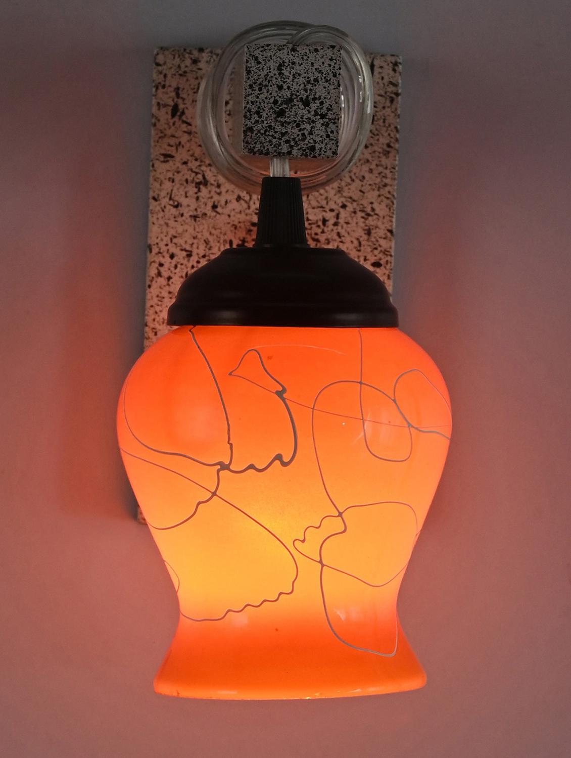 somil designer black white wood pendant wall light / night lamp of colorful glass shade (set of four)-wa76 - 18365486 - Standard Image - 4