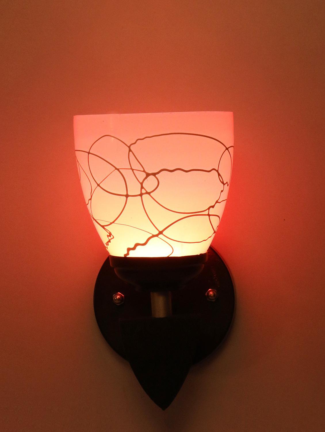 somil decorative wall lamp light glass wall light pink - pack of 4 rt101 - 18365502 -  Standard Image - 1
