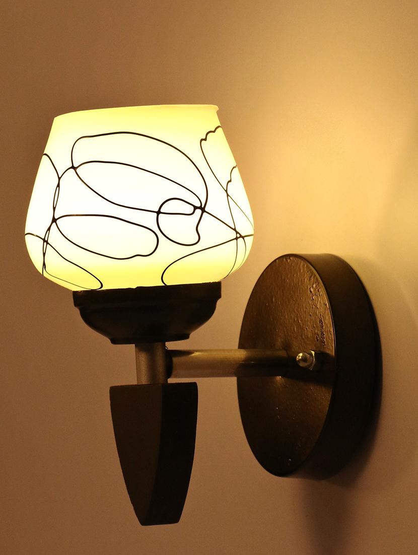 somil designer led sconce glass & wood wall lamp/ light - re139 - 18365652 - Standard Image - 1