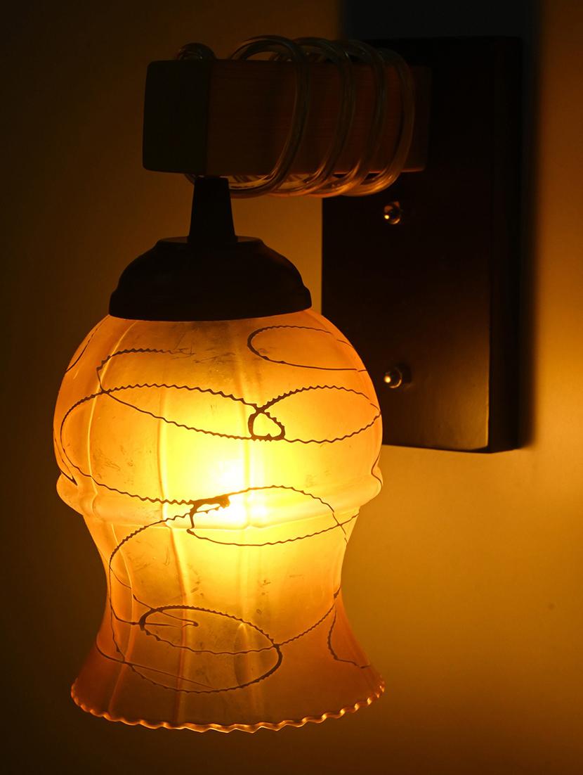 somil modern design colorful wood wall lamp/ light with hand decorated glass shade (set of 2) -y19 - 18365698 -  Standard Image - 1