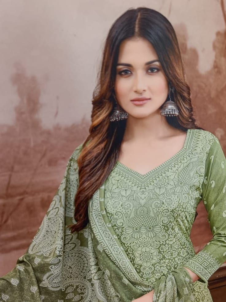 unstitched cotton suit set - 18366240 - Standard Image - 1