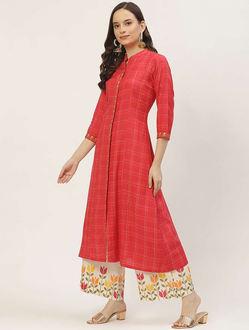pink rayon kurta palazzo  set - 18366260 -  Standard Image - 1