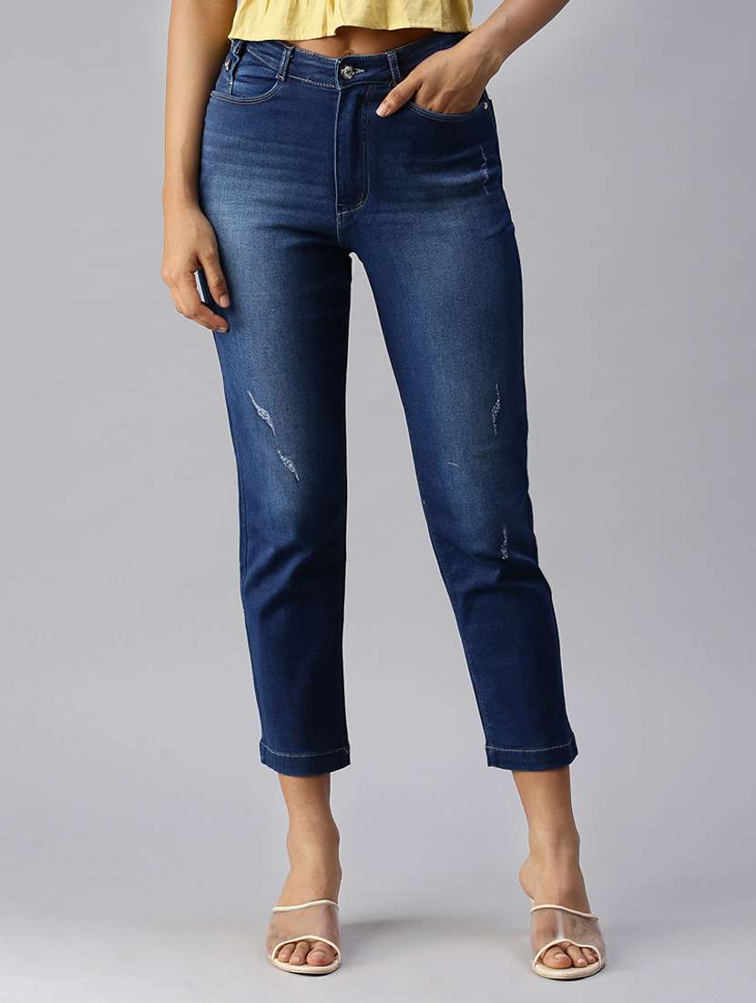 women's distress slim fit jeans - 18366929 -  Zoom Image - 0