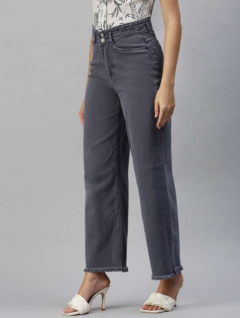 women's plain wide leg jeans - 18366934 -  Standard Image - 1