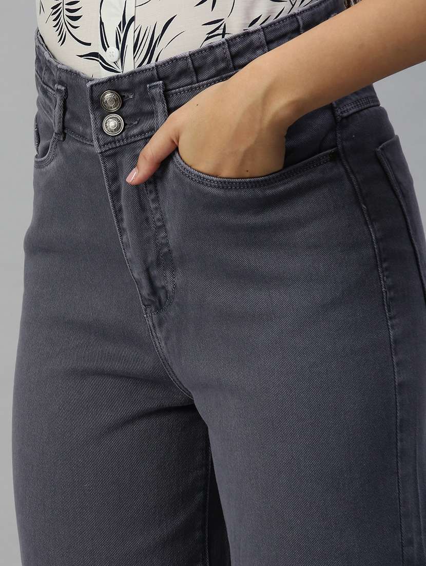 women's plain wide leg jeans - 18366934 -  Standard Image - 4