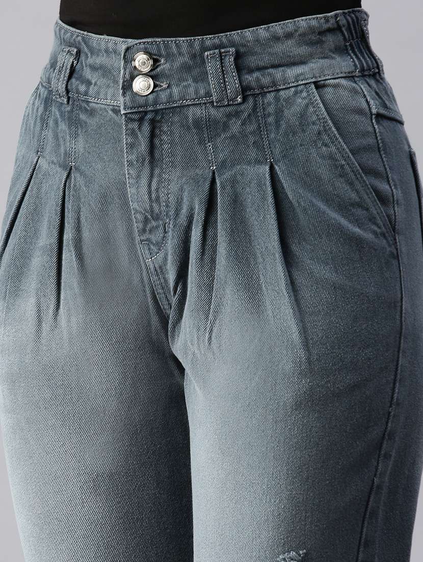 women's distress mom fit jeans - 18366946 - Standard Image - 4