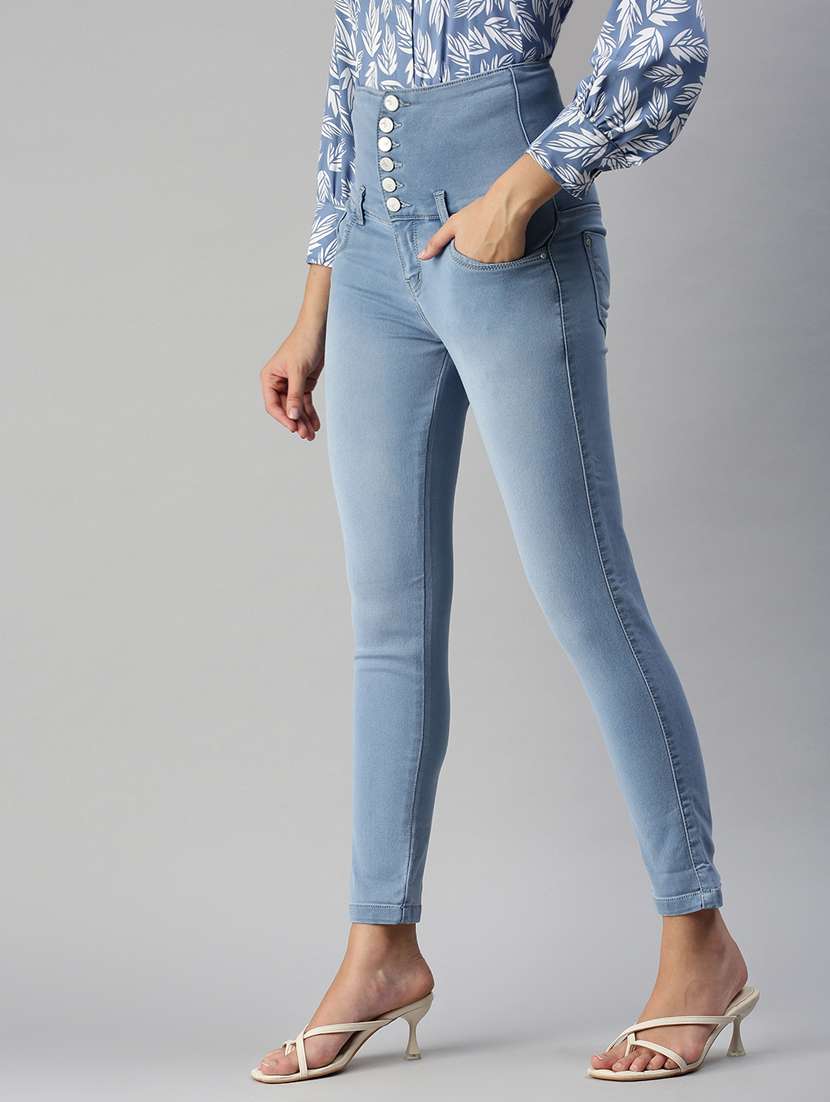 women's plain slim fit jeans - 18366950 -  Standard Image - 1