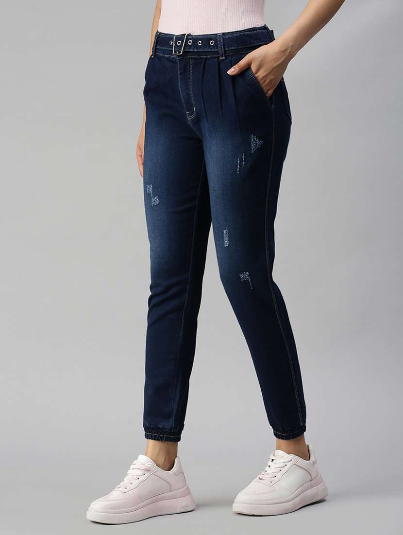 women's distress jogger fit jeans - 18366953 -  Standard Image - 1