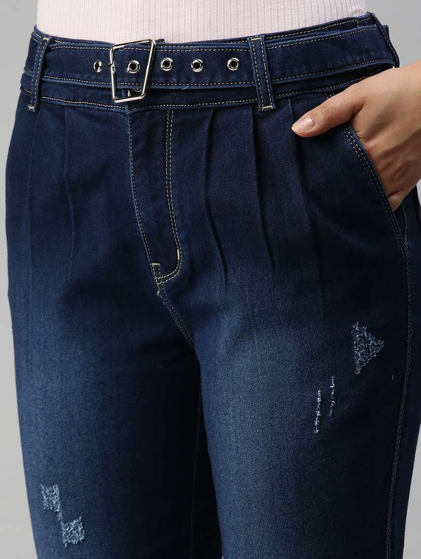 women's distress jogger fit jeans - 18366953 -  Standard Image - 4