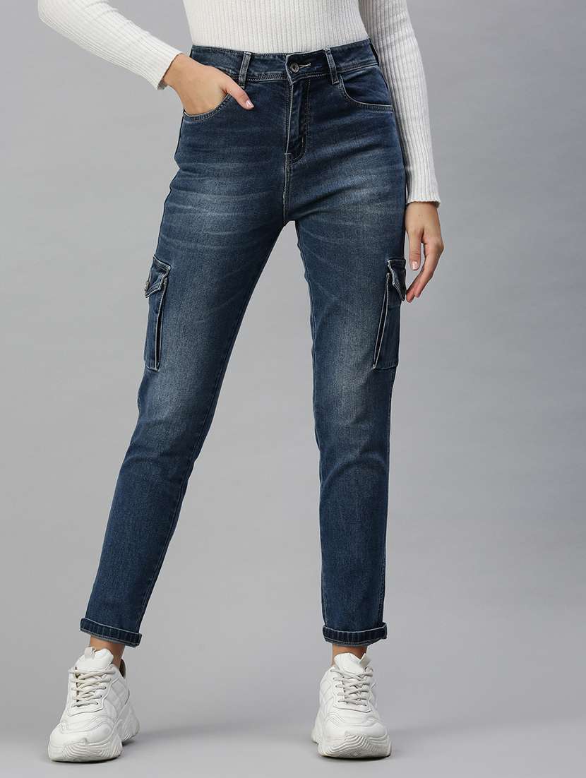 women's mid rise plain cargo 