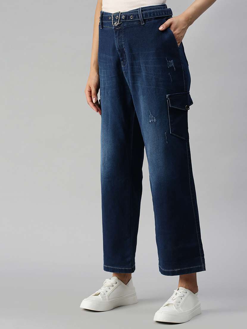 women's distress straight fit jeans - 18366966 -  Standard Image - 1