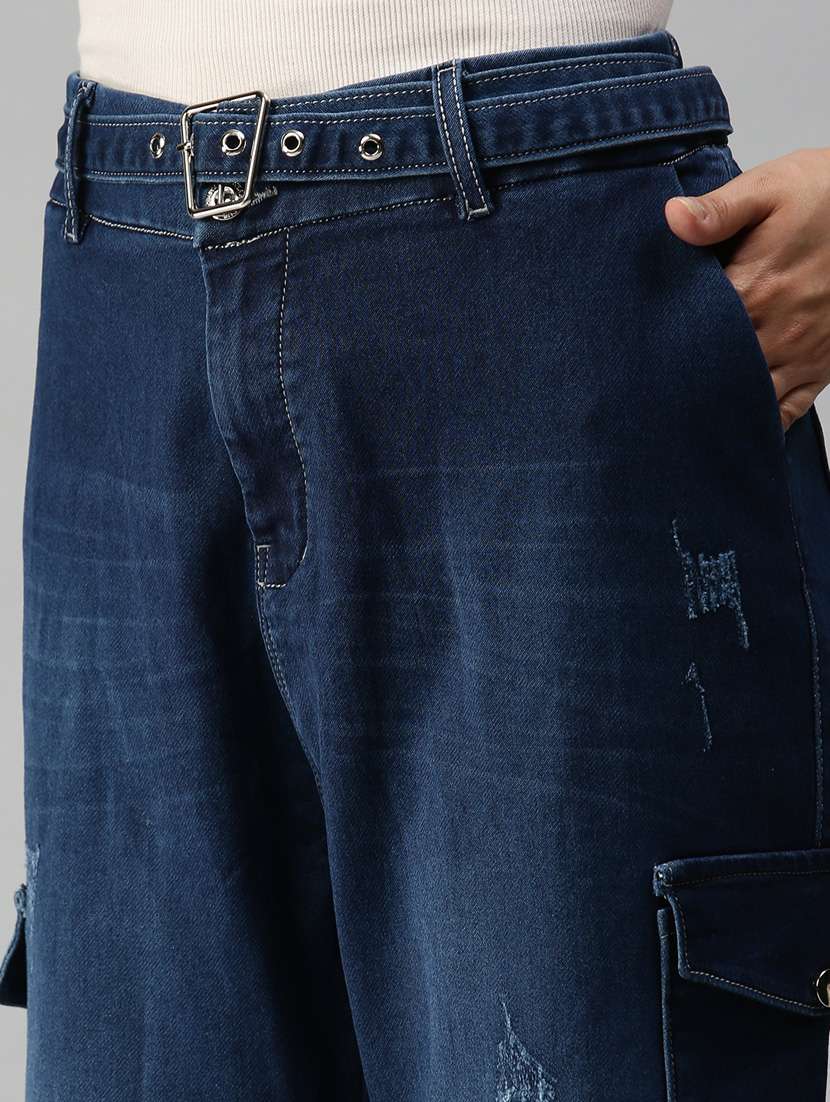 women's distress straight fit jeans - 18366966 -  Standard Image - 4