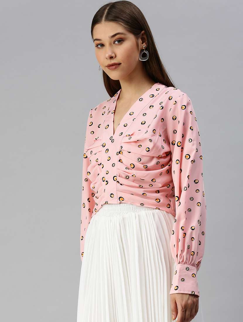 women's crop v neck top - 18367724 -  Standard Image - 1