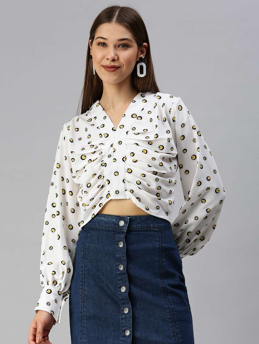 women's high-low v neck top - 18367725 - Zoom Image - 0