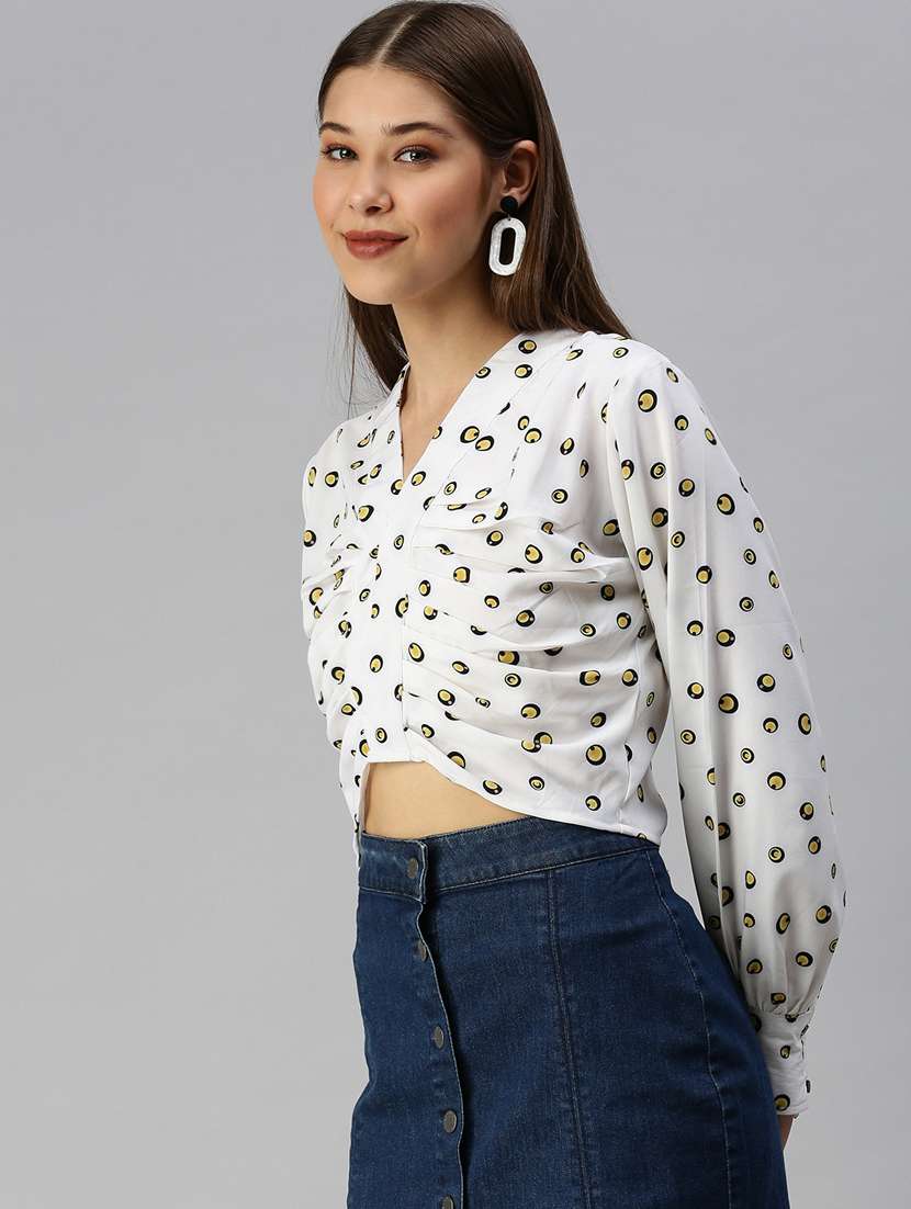 women's high-low v neck top - 18367725 - Standard Image - 1