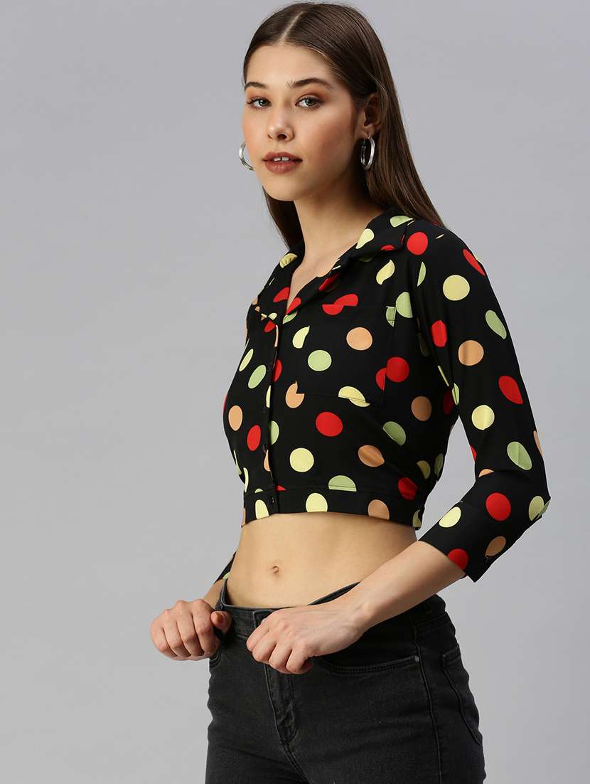 women's crop collared top - 18367726 -  Standard Image - 1
