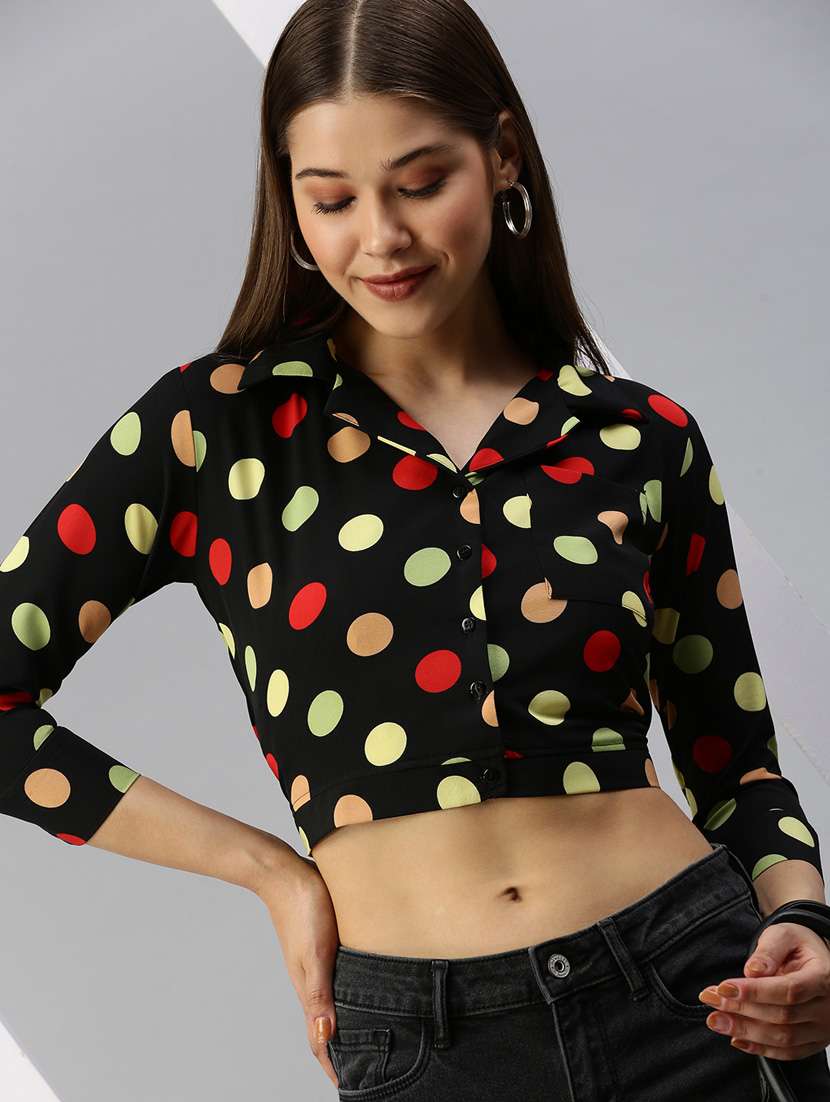 women's crop collared top - 18367726 -  Standard Image - 4