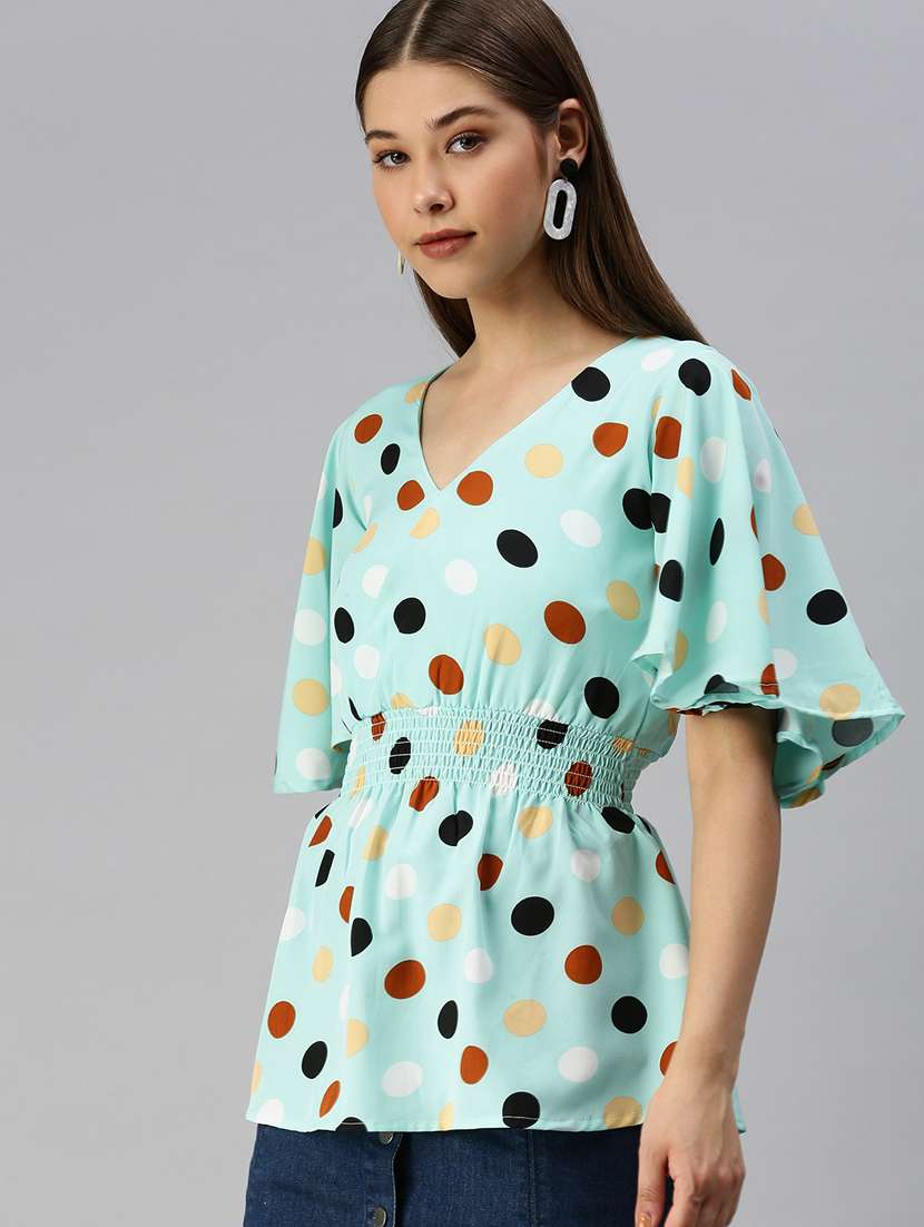 women's peplum v neck top - 18367731 -  Standard Image - 1