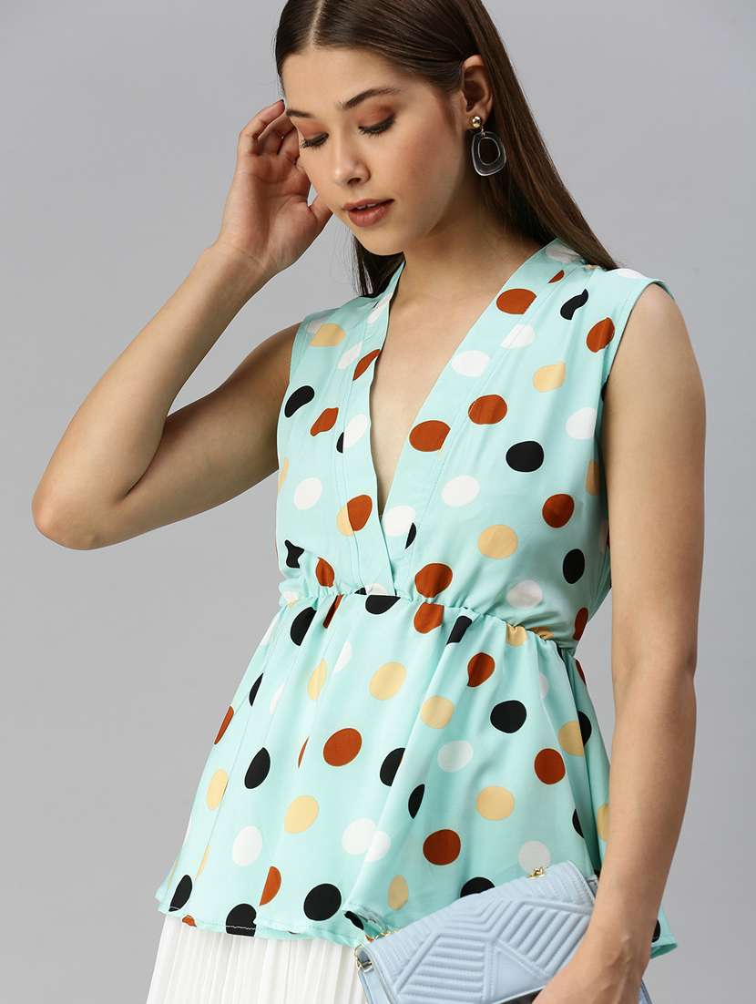 women's peplum overlap neck top - 18367739 -  Standard Image - 4