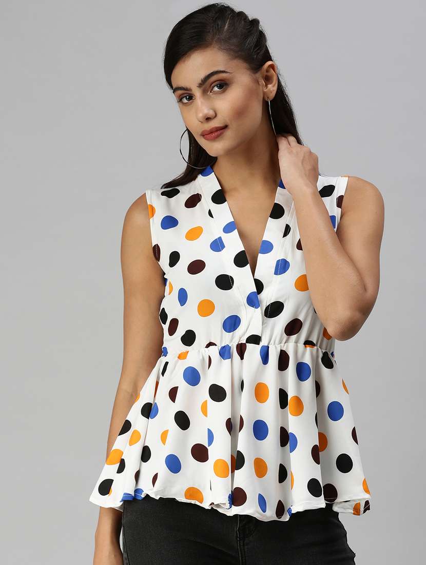 women's peplum v neck top