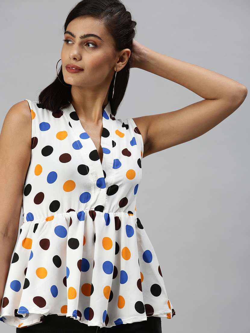 women's peplum v neck top - 18367740 -  Standard Image - 1