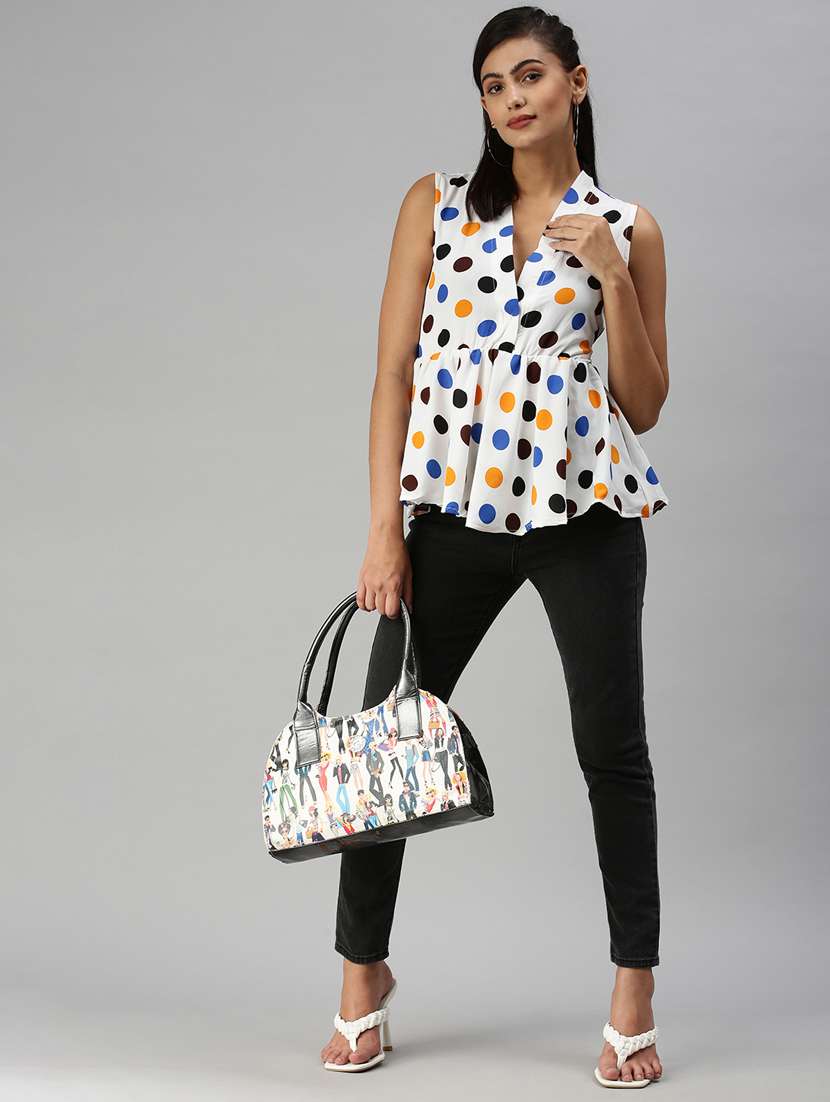 women's peplum v neck top - 18367740 -  Standard Image - 4