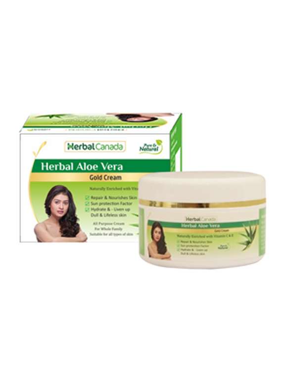 harc herbal canada pure multi benefit aloe vera gold cream moisturisers skin cream, for normal to oily skin 100g - pack of 5