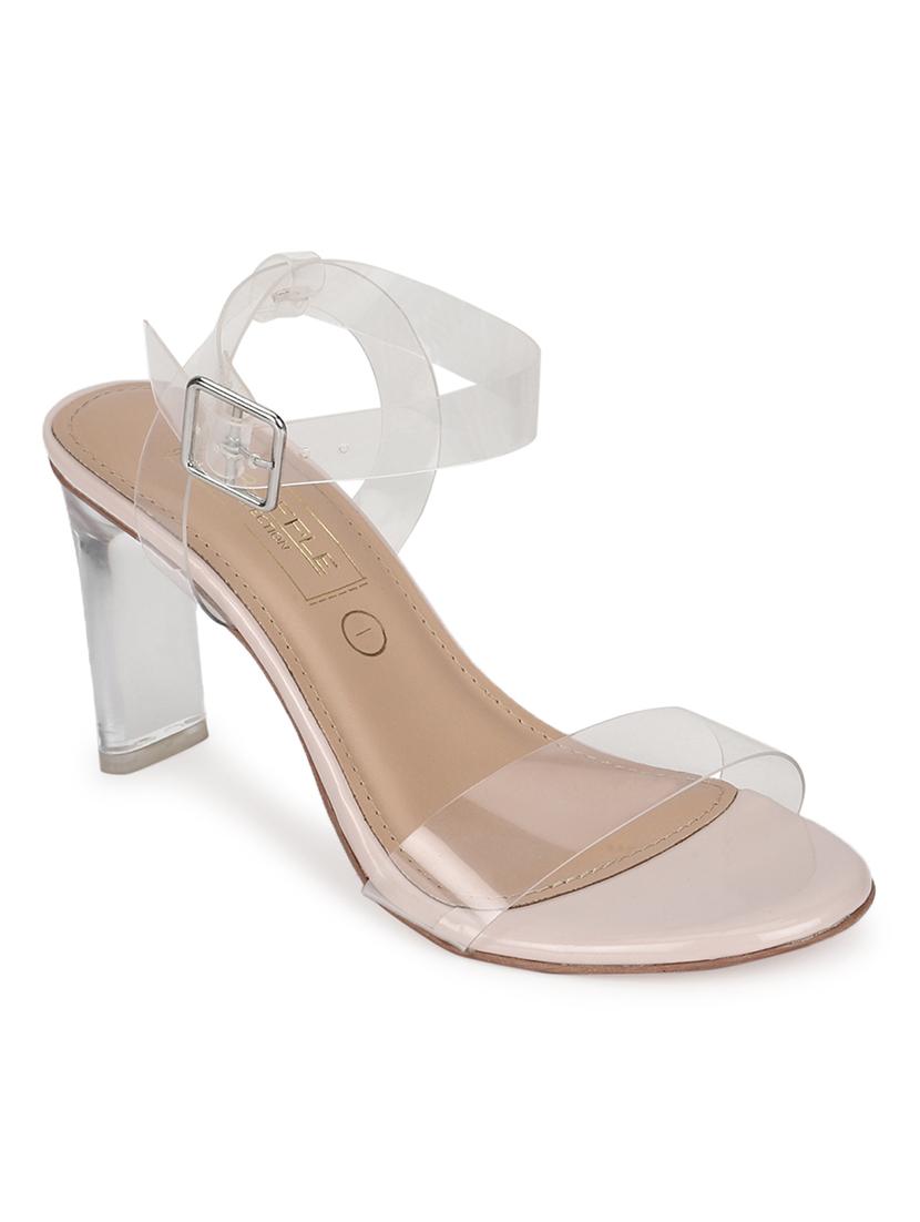 nude patent leather ankle strap sandals - 18368175 - Zoom Image - 0