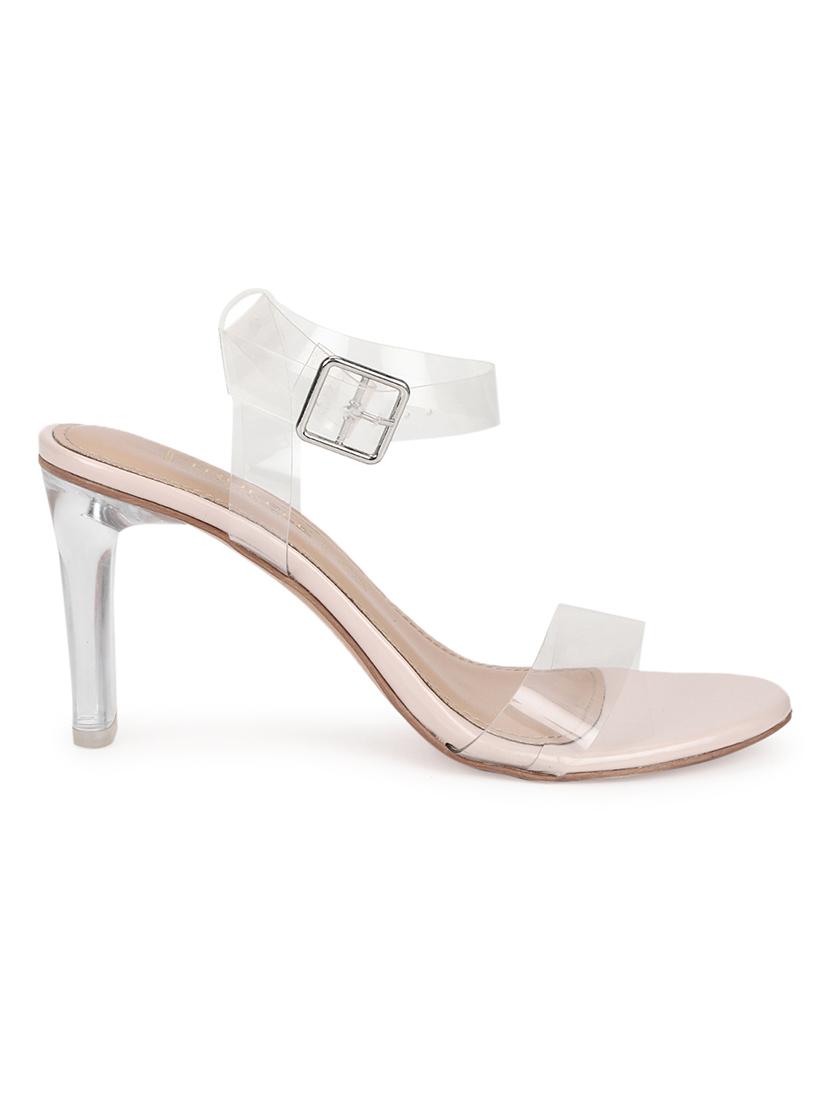nude patent leather ankle strap sandals - 18368175 -  Standard Image - 1