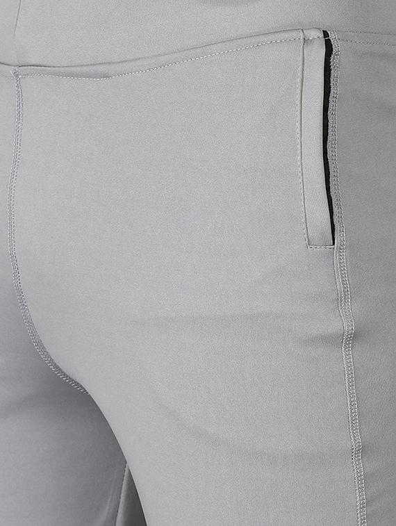 grey solid ankle length track pant - 18368183 - Standard Image - 4