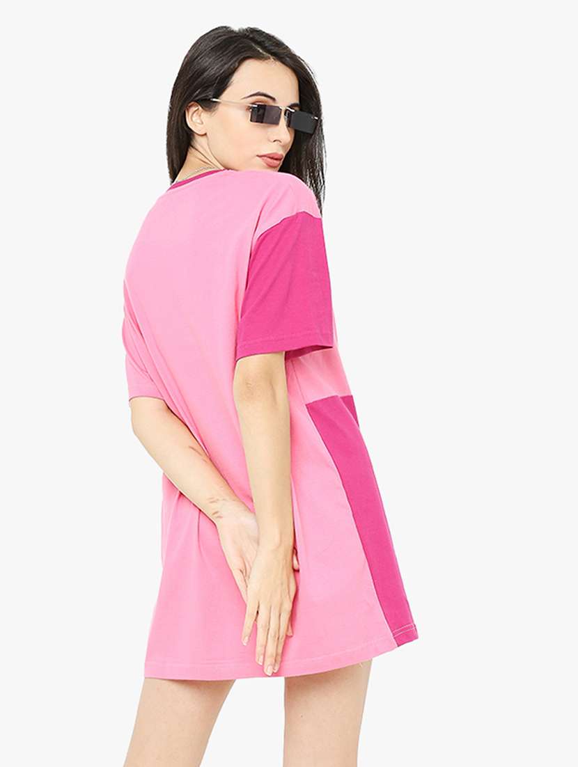 women's color block round neck t-shirt - 18368187 -  Standard Image - 1