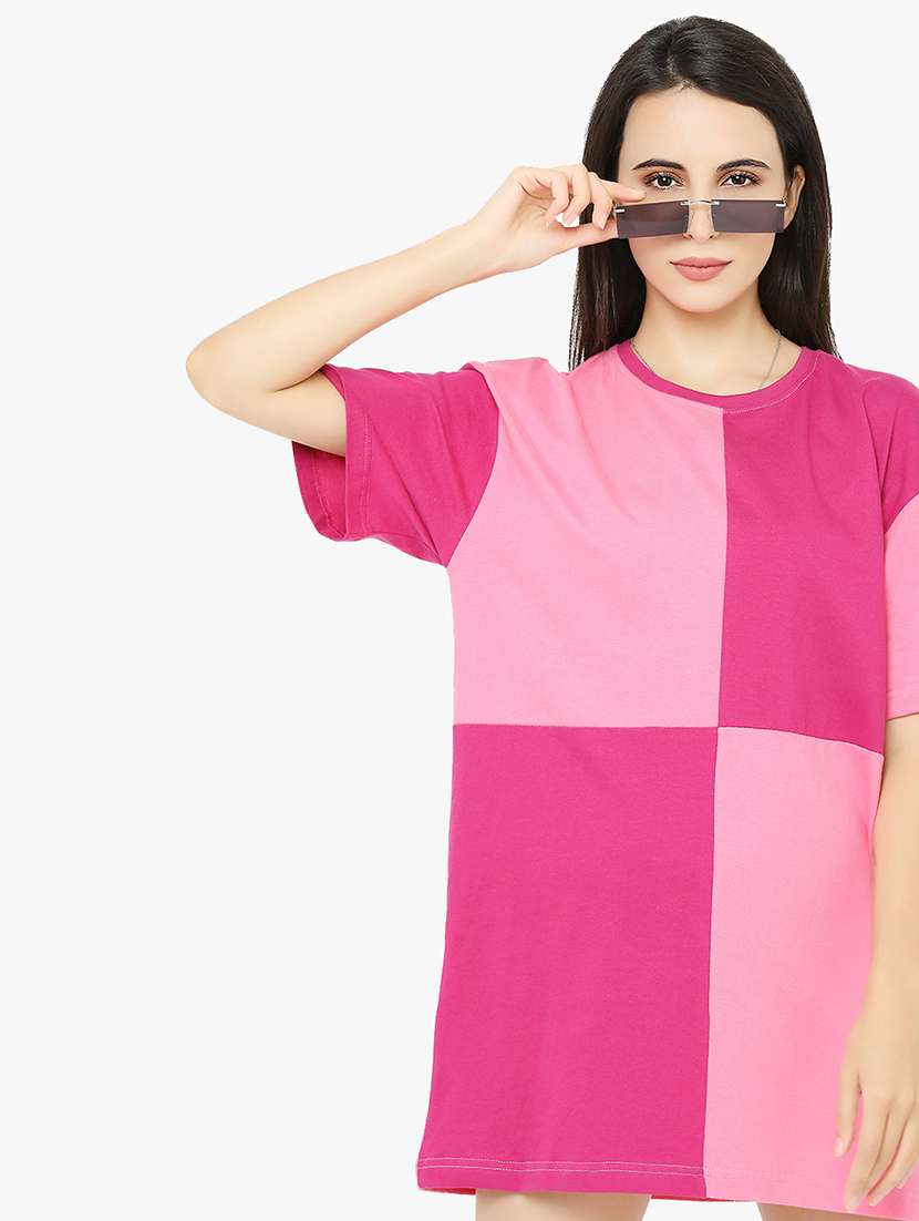women's color block round neck t-shirt - 18368187 -  Standard Image - 4