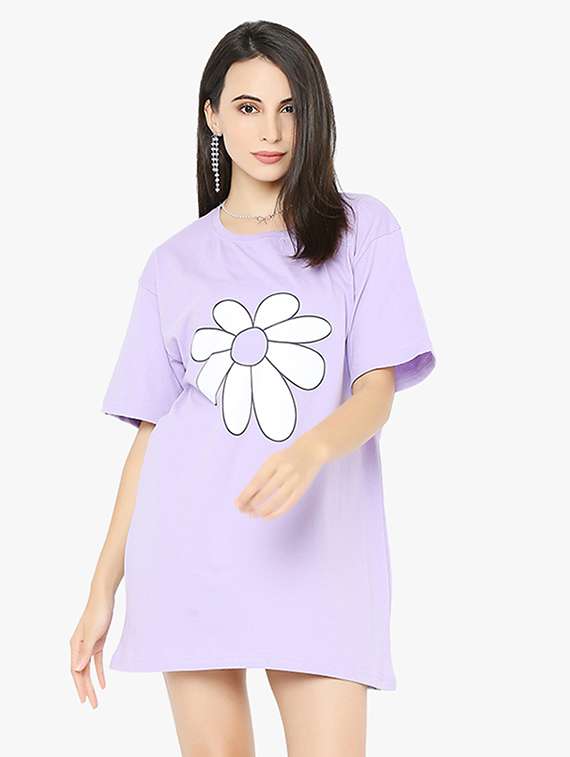 women's chest print round neck t-shirt