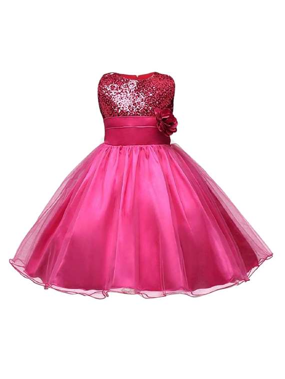 girls round neck sleeveless frock