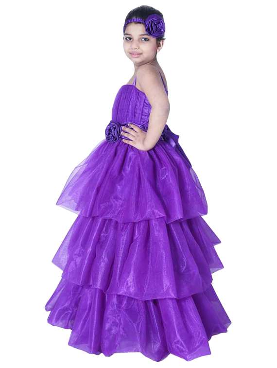 purple solid layered gown - 18368312 - Standard Image - 1