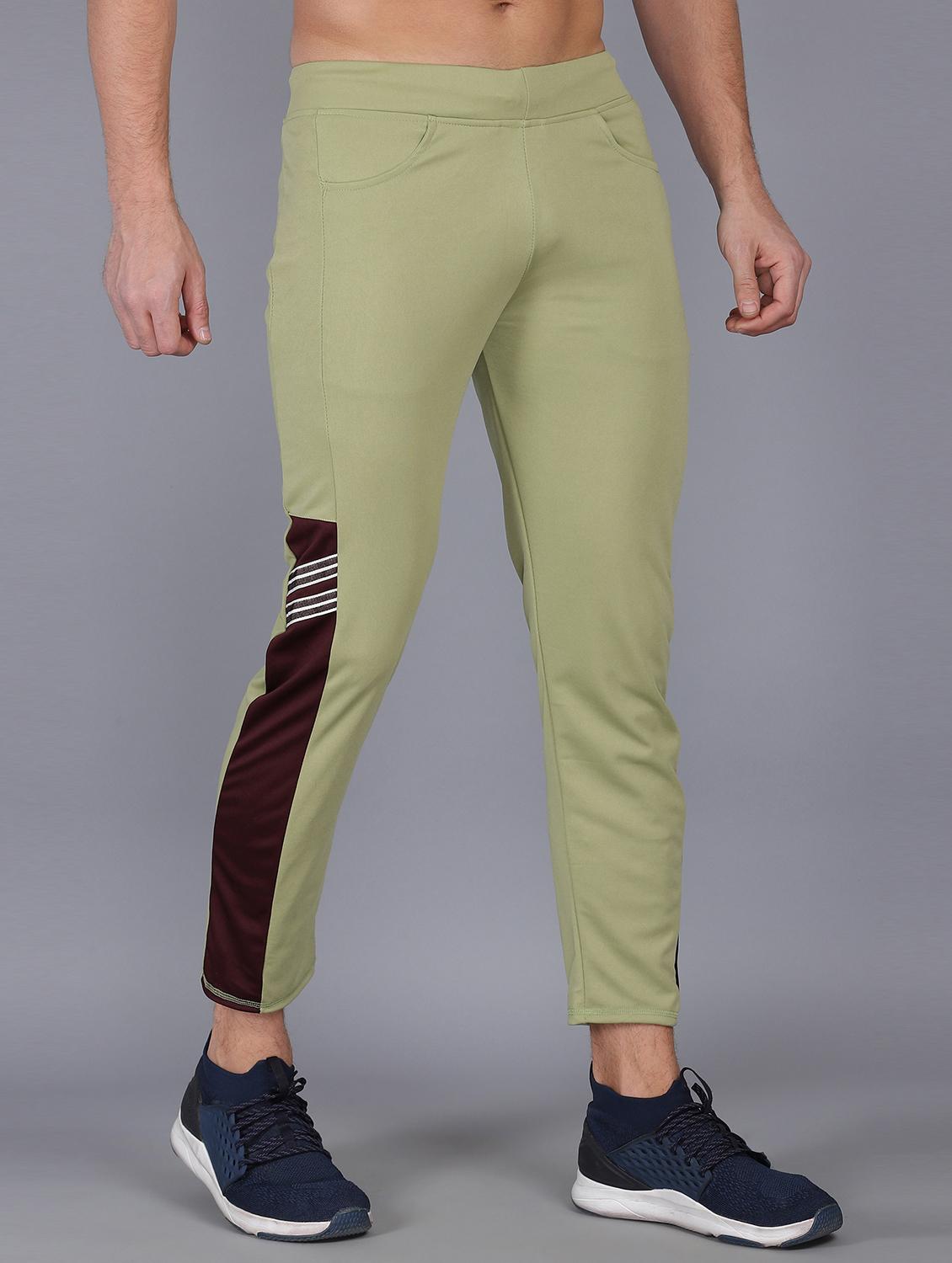 green color-blocked ankle length track pant - 18368899 - Standard Image - 1