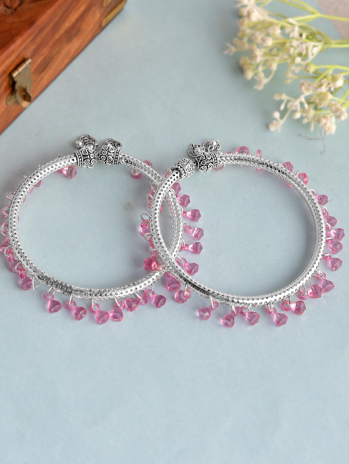 silver brass anklets and payal