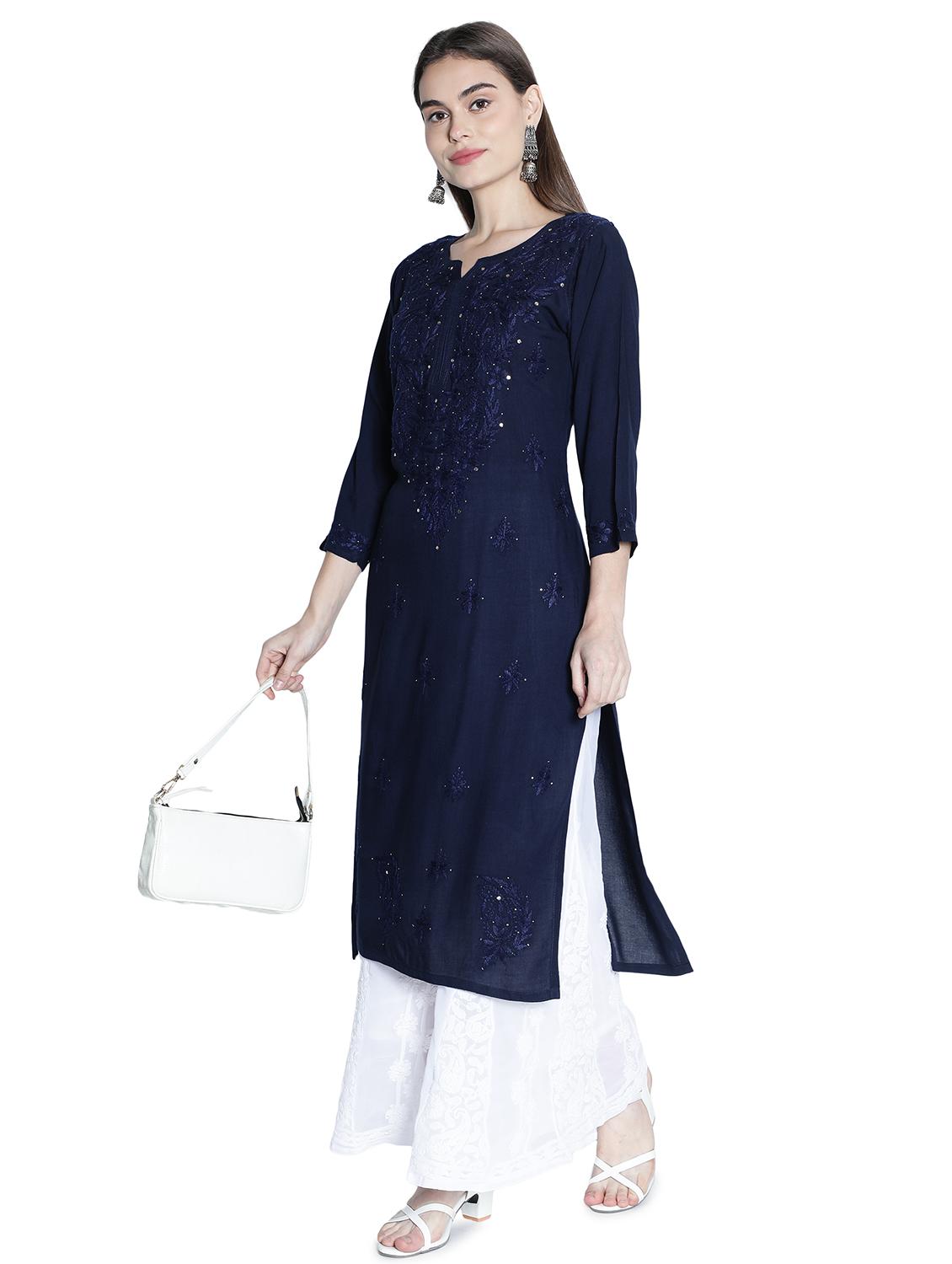 women's straight kurta - 18369016 - Standard Image - 4