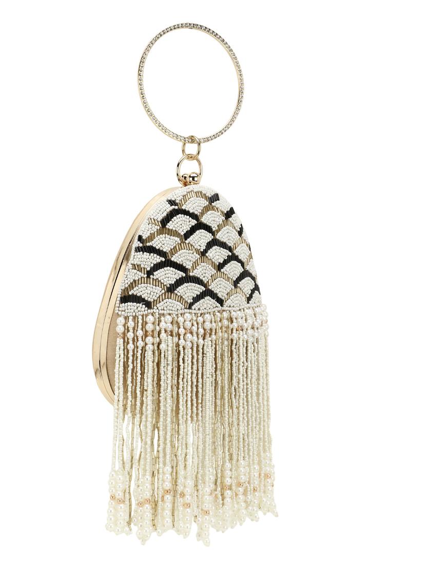 beige embellished box clutch - 18369060 - Standard Image - 4